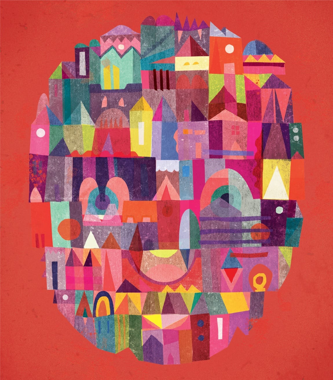 Vector illustration of head collage