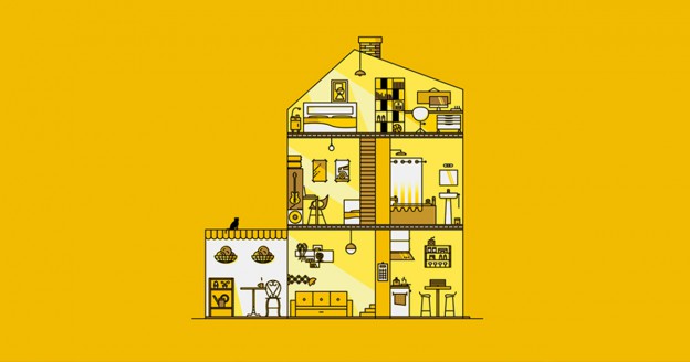 2D illustration of household