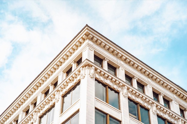 Perspective view of building exterior