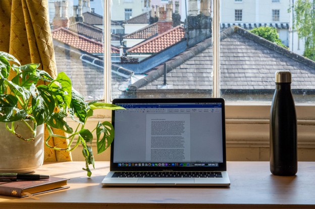 Laptop at home work station