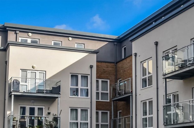 Quad area with apartment balconies