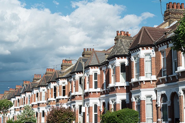 Street of semi-detached houses