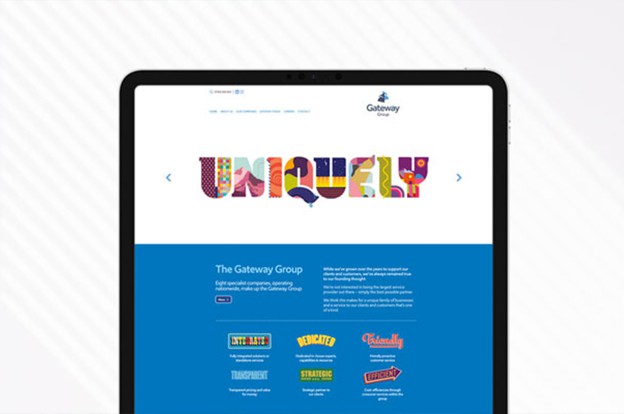 Tablet view of Gateway Group website