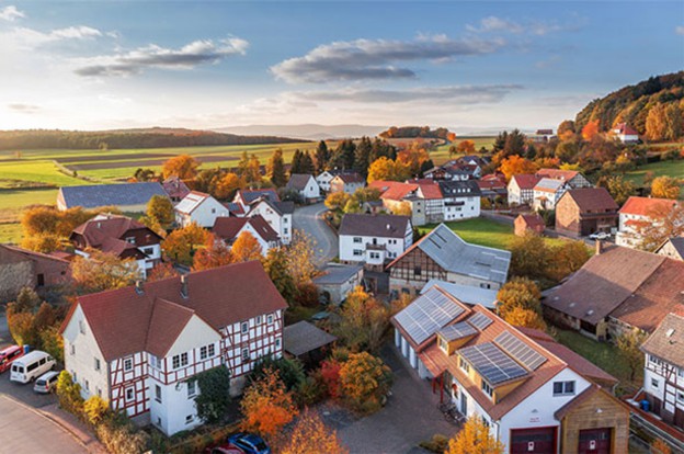 Aerial view of countryside