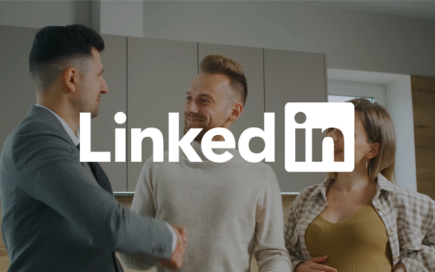 LinkedIn Logo with couple shaking hands