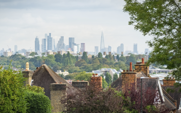 Roof terraces in areas on London outskirts